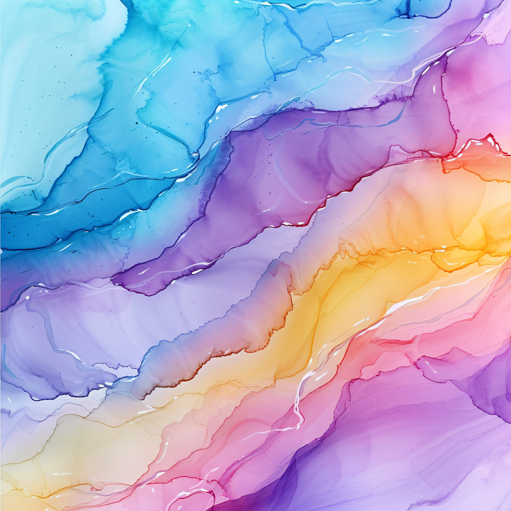 Alcohol Ink Featuring Soft Colorful Fluid Waves and Layered Translucent… seamless PBR texture preview