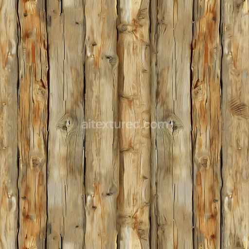 Seamless 3D Weathered Pine Wood Planks PBR Texture with Natural Knots and Cracks