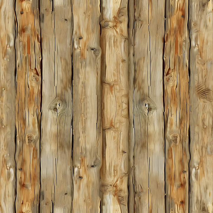 Weathered Pine Wood Planks with Natural Knots and Cracks seamless PBR texture preview