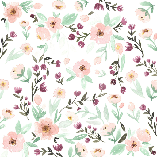 Wild Flower Texture Featuring Soft Pink and Purple Watercolor Floral Design seamless Wild Flower  PBR texture