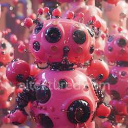 seamless Seamless 3D Inflated Vinyl Panels PBR Texture in Glossy Pink texture 8k free download PBR