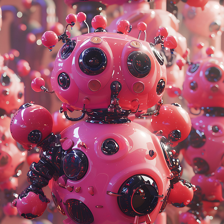 Inflated Vinyl Panels in Glossy Pink seamless PBR texture preview