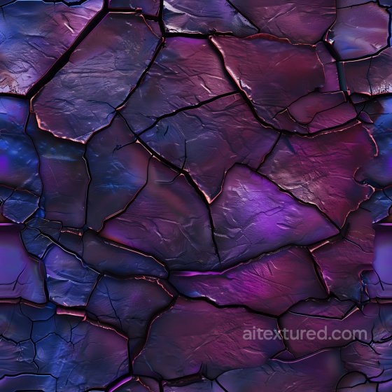 Cracked Stone Texture Featuring Deep Purple and Blue Tones with Jagged Fractures Cracked & Holes texture preview