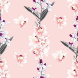seamless Seamless 3D PBR Pink Flower Fabric Texture with Delicate Floral Pattern texture 8k free download PBR
