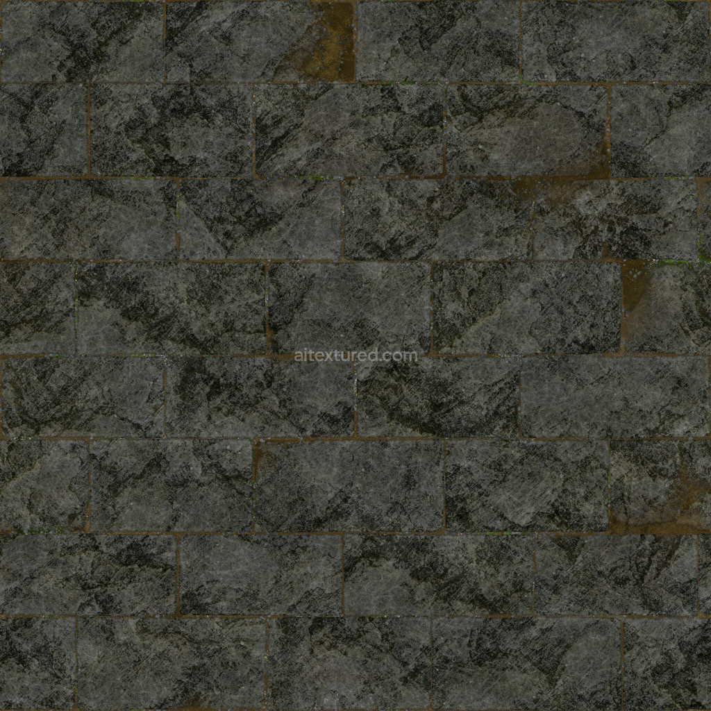 Seamless PBR tiles texture in dark stone appearance