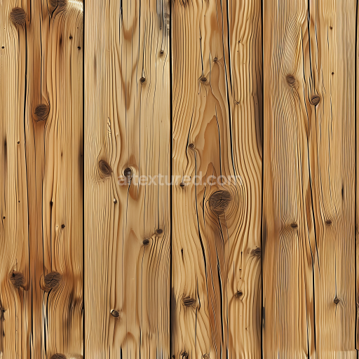 Seamless 3D Light Pine Wood Planks PBR Texture with Natural Knots and Grain