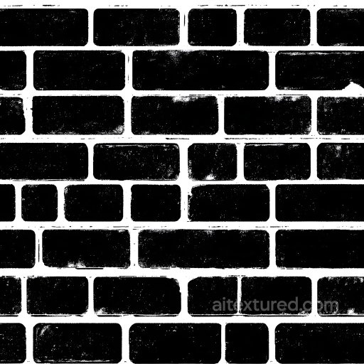 Black Cracked Brick Wall Seamless Texture with Worn Surface seamless Brick PBR texture
