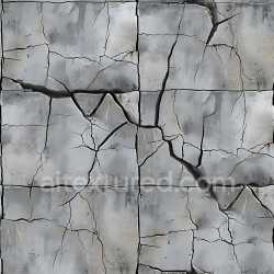 seamless Seamless 3D PBR Texture of Cracked Gray Concrete Wall with Deep Fractures texture 8k free download PBR