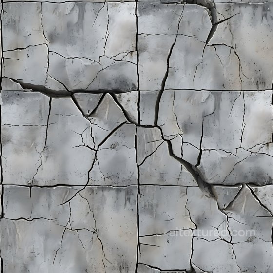 Cracked & Holes Texture of Cracked Gray Concrete Wall with Deep Fractures Cracked & Holes texture preview