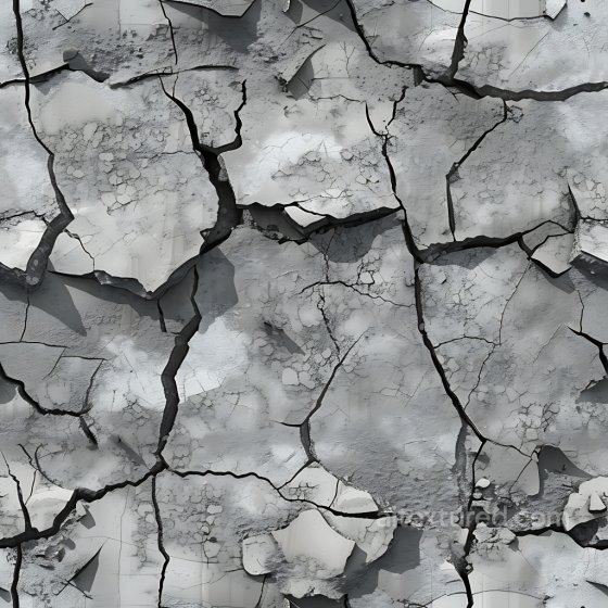 Cracked and Peeling Plaster PBR Texture in Gray Tones Cracked & Holes texture preview