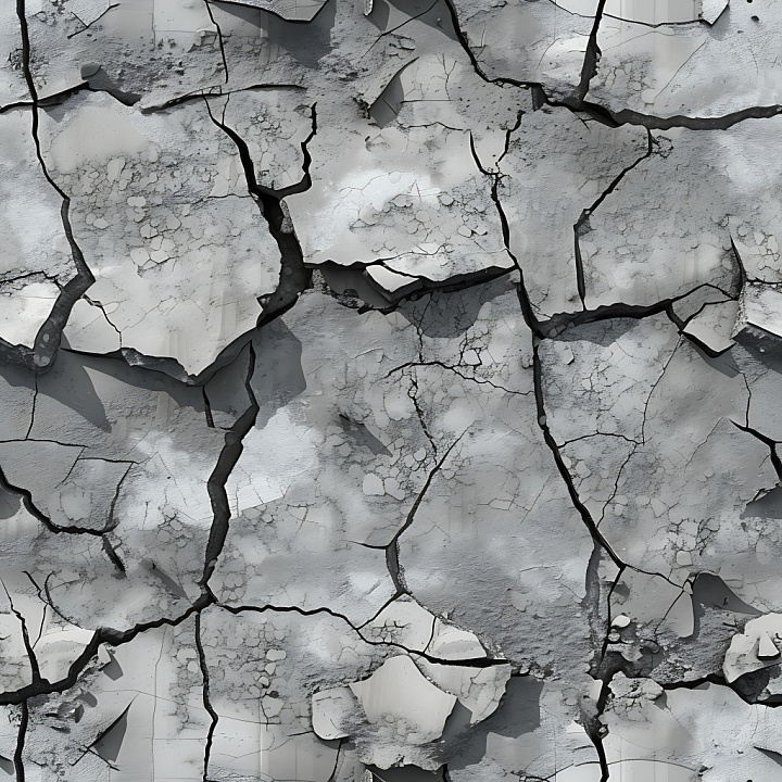 Cracked and Peeling Plaster in Gray Tones seamless PBR texture preview