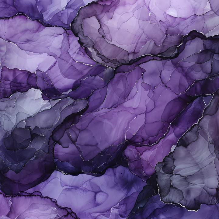 Alcohol Ink Featuring Violet and Purple Fluid Waves with Delicate Veini… seamless PBR texture preview