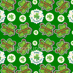 seamless Seamless 3D PBR St Patrick's Day Clover Pattern Texture with Green Background texture 8k free download PBR