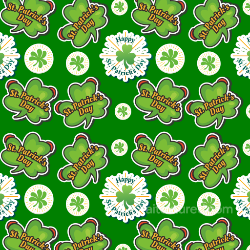 St Patrick's Day Clover Pattern Texture with Green Background seamless St patrick PBR texture