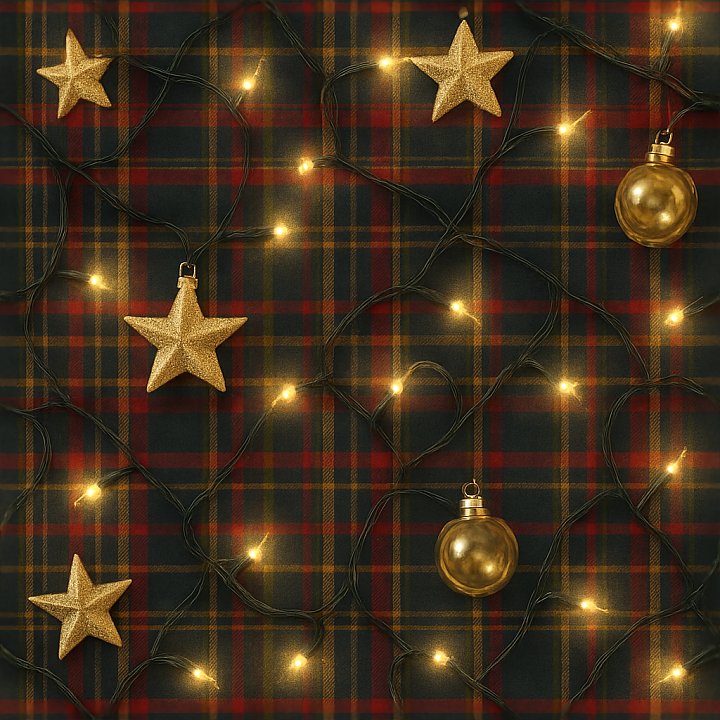 Christmas Lights Wire Twinkling Lights Twinkling Star Gold Star Shiny O… seamless PBR texture preview