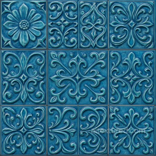 Detailed Glazed Ceramic Tile Seamless Texture seamless Ceramic-tile PBR texture