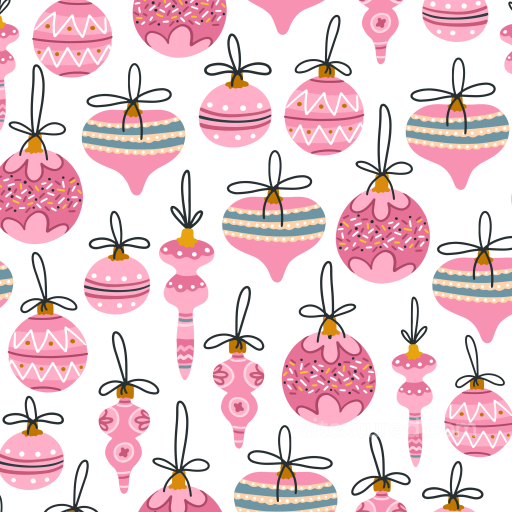 All Christmas Digital paper Texture of Pink Christmas Ornaments Digital Paper Pattern seamless All Christmas Digital paper PBR texture