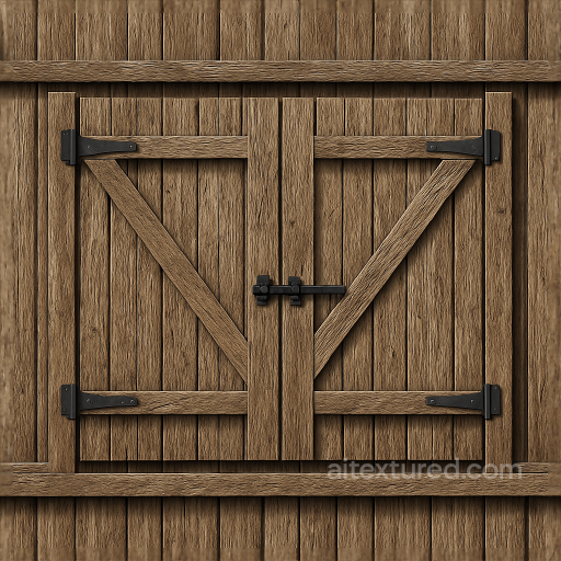 Wooden Gate Fence With Splintered Wood And Fence Shadow Effects seamless Fences PBR texture