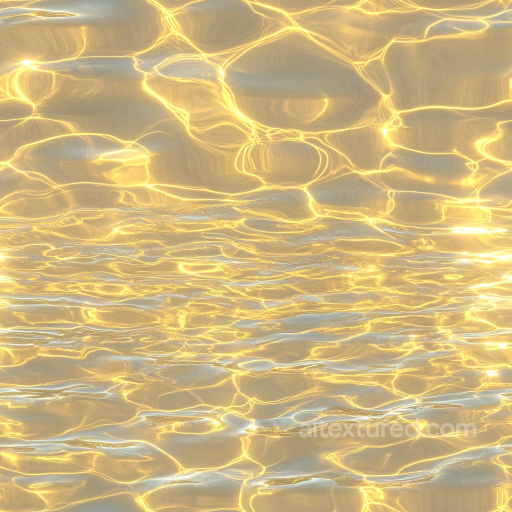 Golden Water Surface Seamless Texture with Dynamic Light Caustics seamless Water PBR texture