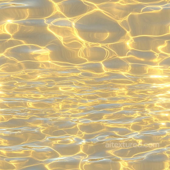 Golden Water Surface Seamless Texture with Dynamic Light Caustics Water texture preview