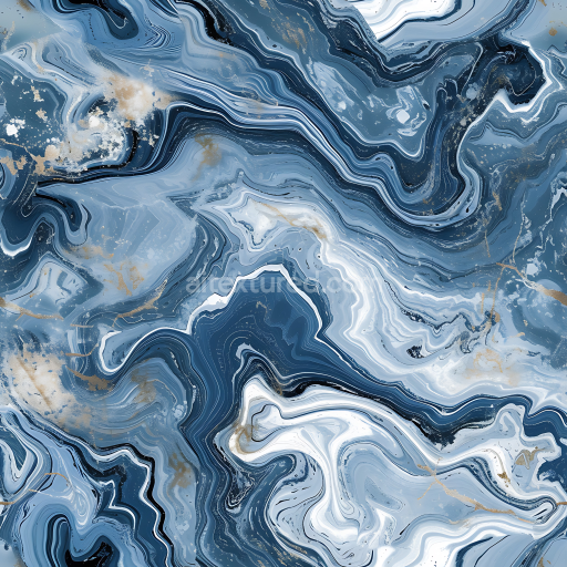 Seamless 3D Azul Macaubas Blue Marble PBR Texture with Organic Veins and Gold Flecks