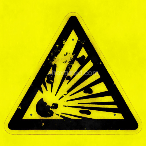 Sign Warning Triangle Graphic Hazard Black Yellow Pbr Seamless Texture