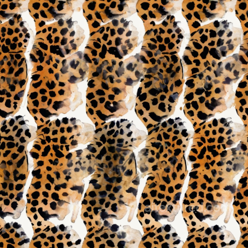Leopard Print Fabric Texture with Watercolor Style Spots seamless Leopard Print PBR texture