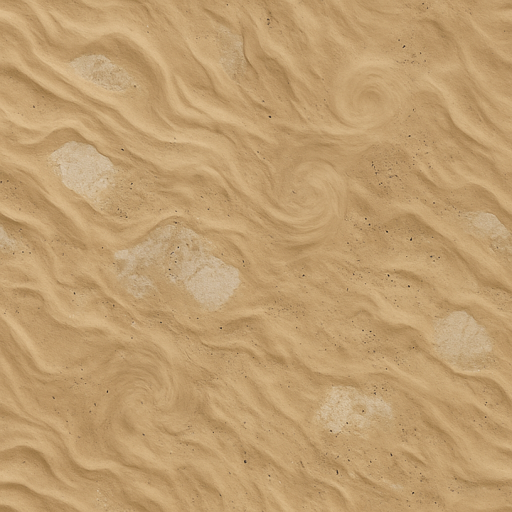 Dusty Sandy Dunes With Salt Flats And Dust Devils On Planetary Surface seamless PBR texture preview