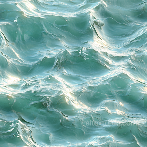 Water Texture of Realistic Turquoise Ocean Surface with Dynamic Waves seamless Water PBR texture