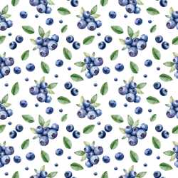 Pattern Bundle - Seamless 3D Pattern PBR Texture Featuring Watercolor Blueberry Clusters and Leaves texture preview