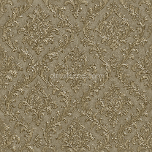 Seamless 3d texture pbr 8k baroque ornate wallpaper with metallic sheen