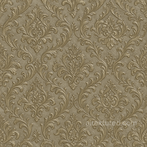 Baroque Ornate Wallpaper With Metallic Sheen seamless Wallpaper PBR texture