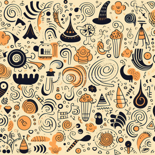 Seamless 3D PBR texture of vintage Halloween doodle fabric pattern