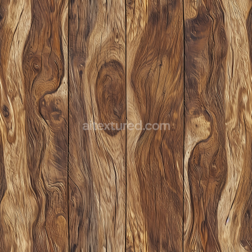 Seamless 3D PBR Rustic Knotted Wood Floor Texture with Rich Grain Details