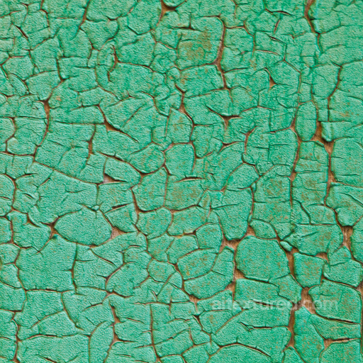 Seamless Painted Plaster Texture with Cracked Turquoise Paint seamless Ground surface PBR texture