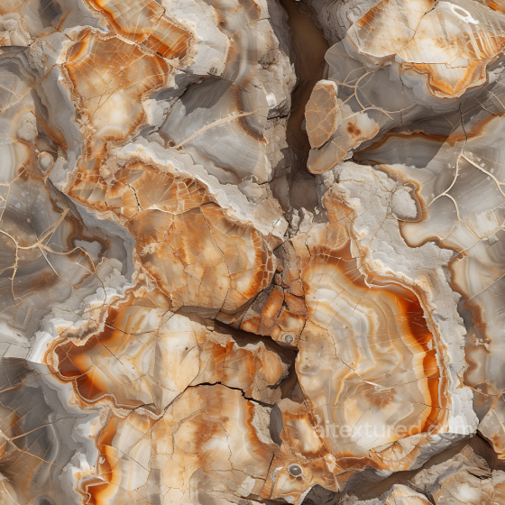 Onyx Stone PBR Texture Featuring Orange and gray Veined Rings Stone texture preview