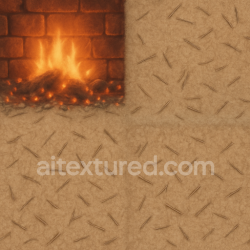 seamless Seamless 3d texture pbr 8k fireplace bricks with fire glow warmth texture 8k free download PBR