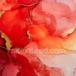 seamless Seamless 3D Alcohol Ink PBR Texture Featuring Vibrant Red and Gold Fluid Marbling texture 8k free download PBR
