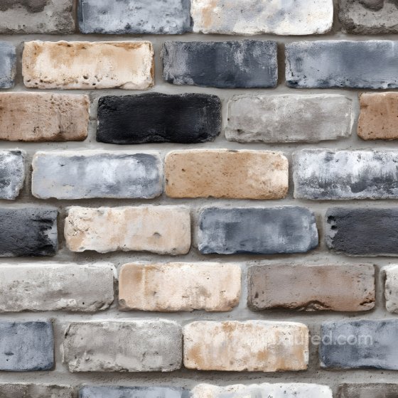 Cracked and Chipped Multi-Colored Painted Brick Wall Seamless Texture Brick texture preview