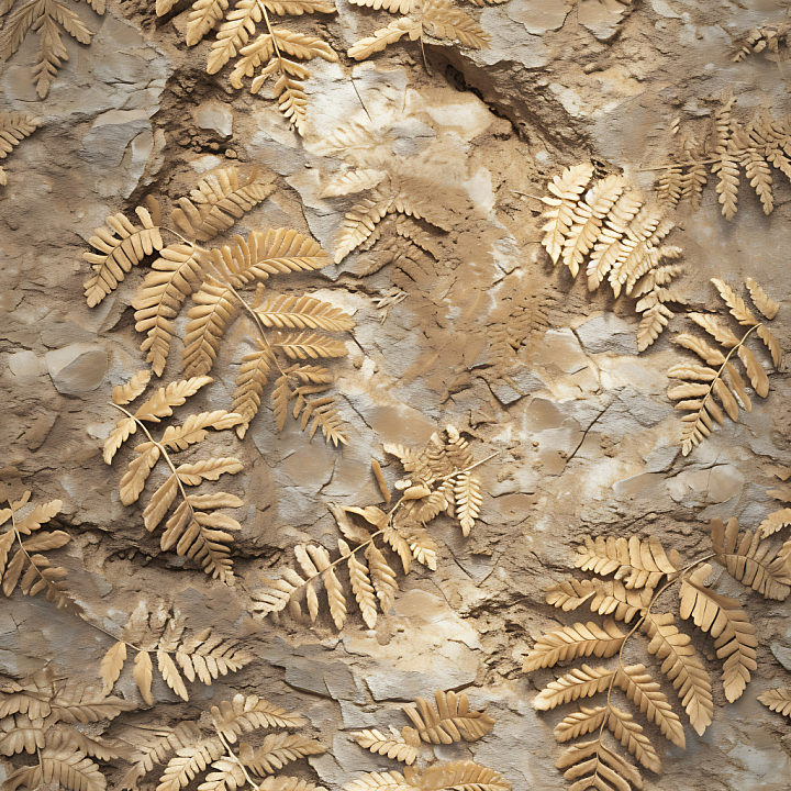 Stone Ground Featuring Detailed Leaf Imprints and Natural Erosion seamless PBR texture preview