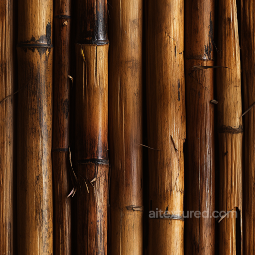 Weathered Polished Bamboo Culms Seamless Texture with Natural Grain seamless Bamboo PBR texture