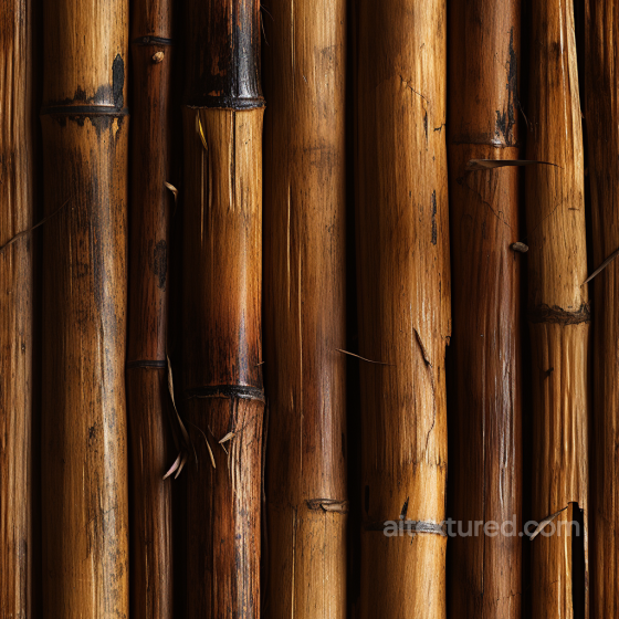 Weathered Polished Bamboo Culms Seamless Texture with Natural Grain Bamboo texture preview