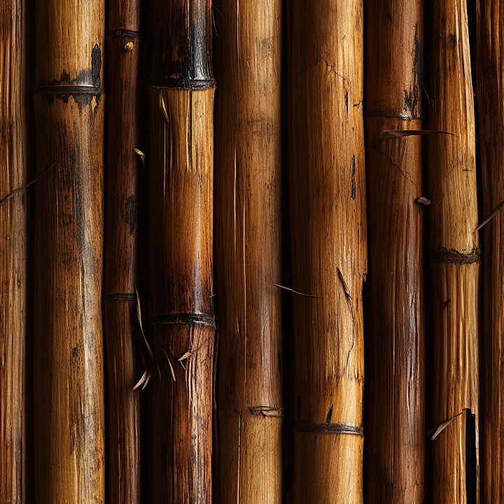 Weathered Polished Bamboo Culms with Natural Grain seamless PBR texture preview