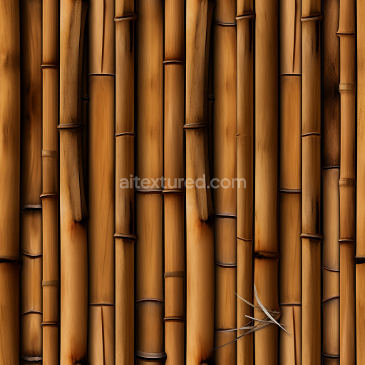 Seamless 3D PBR Texture of Warm Brown Bamboo Culms with Natural Nodes