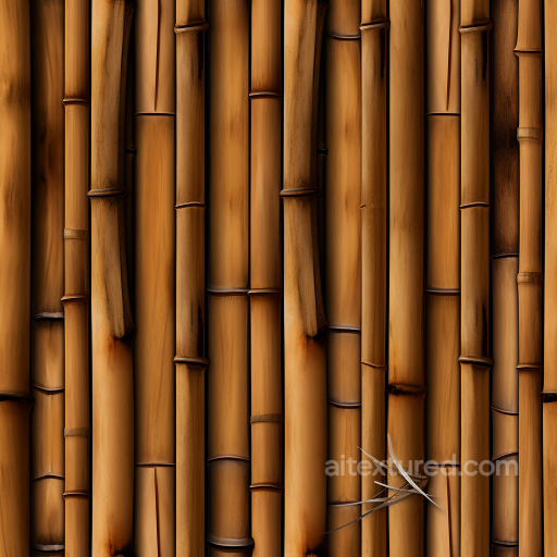 Warm Brown Bamboo Culms Seamless Texture with Natural Nodes seamless Bamboo PBR texture