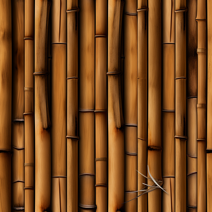 Warm Brown Bamboo Culms with Natural Nodes seamless PBR texture preview