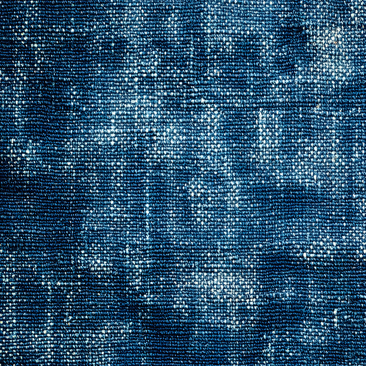 Cracked Denim Fabric with Distressed Blue and White Weave seamless PBR texture preview