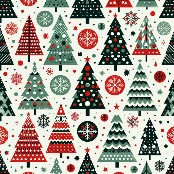 All Christmas Digital paper Texture of Festive Christmas Trees with Snowflakes Pattern All Christmas Digital paper texture preview