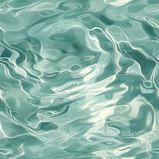 Stylized Ocean Water PBR Texture with Soft Calm Waves and Light Reflections seamless Water PBR texture