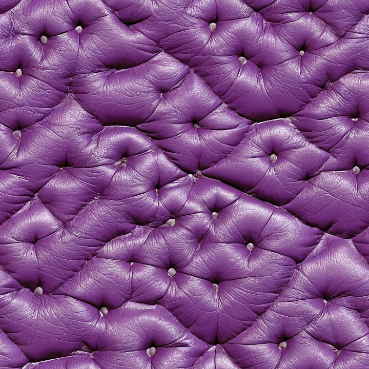 Quilted Purple Leather with Button Tufting and Wrinkled Surface seamless PBR texture preview